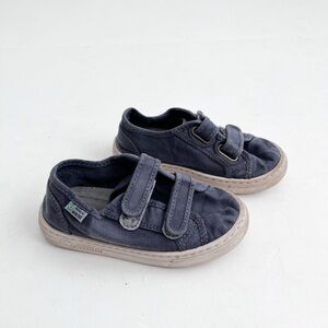 Navy Toddler Organic Cotton Canvas Velcro Sneakers